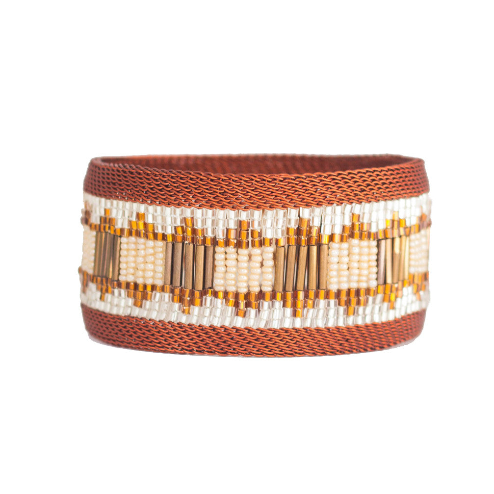 Wide Copper Beaded Bangles