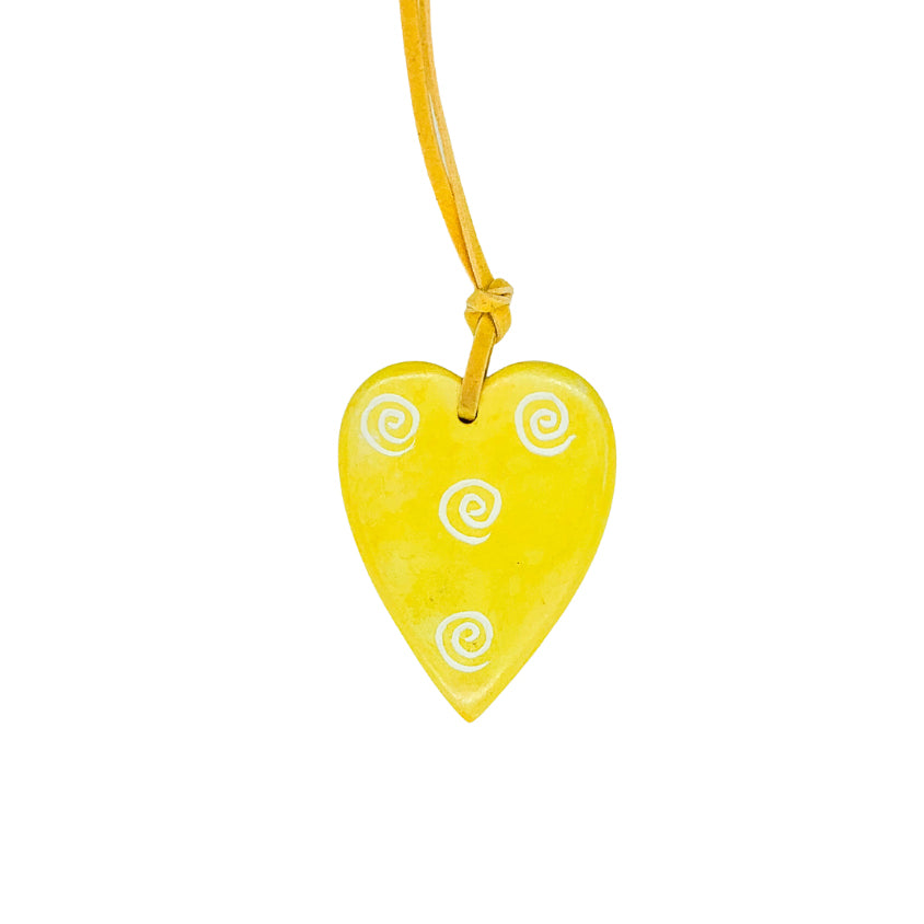 Hand-Carved Soapstone Heart Pendant