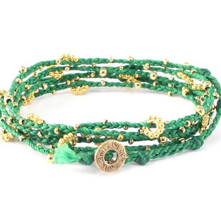 fair trade jewelry bracelets long necklaces green gold