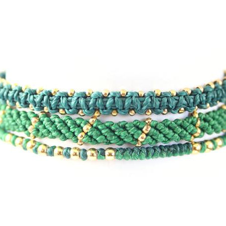 fair trade jewelry bracelets set of 3 green