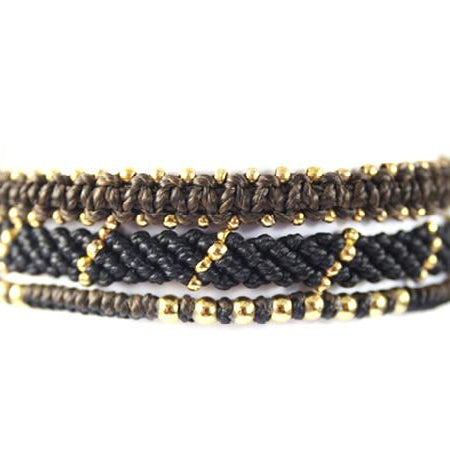 fair trade jewelry bracelets set of 3 black