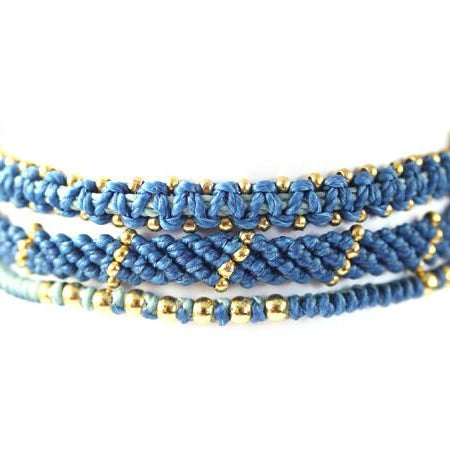 fair trade jewelry bracelets set of 3 dark blue