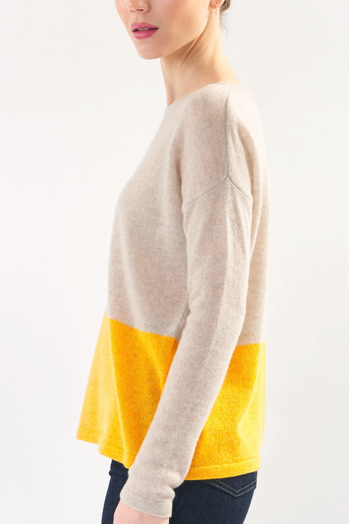 Cashmere Sweater Easy Fit Color Block