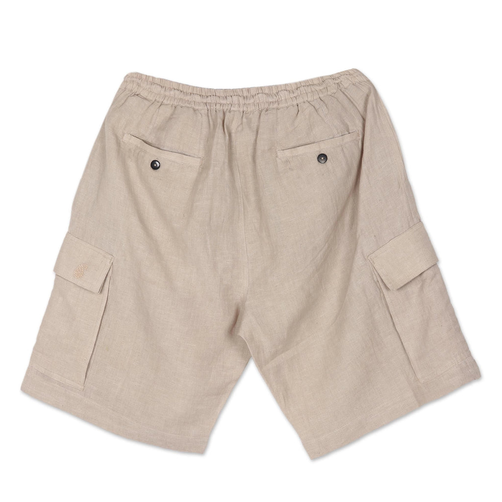 Linen-Blend Cargo Shorts Mens