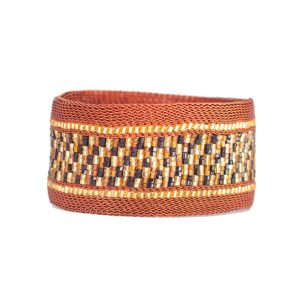 Wide Copper Beaded Bangles