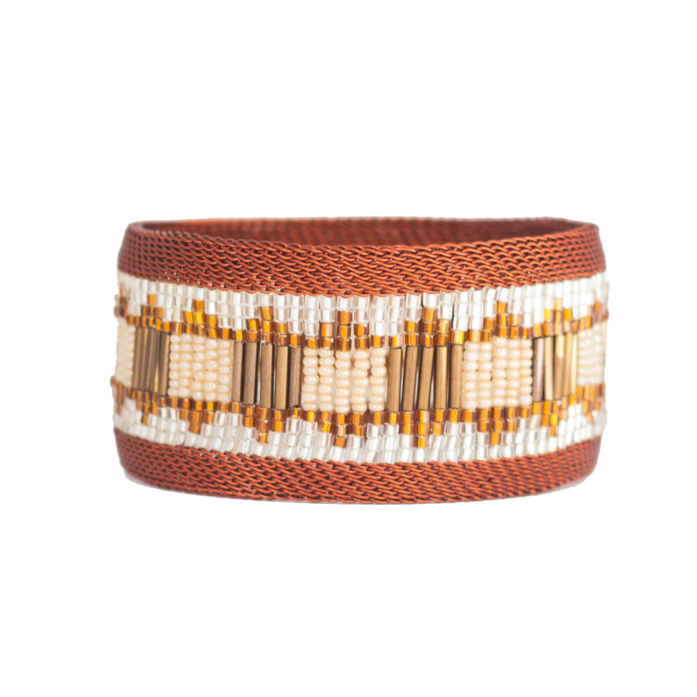 Bracelets larges en perles de cuivre