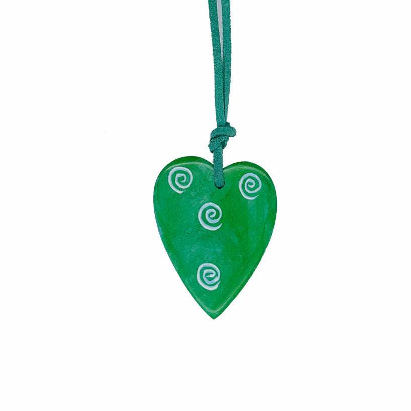 Hand-Carved Soapstone Heart Pendant