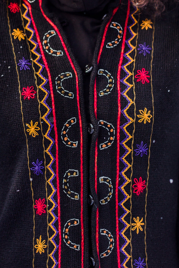 Long Embroidered Alpaca Sweater