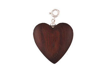 Dark Wood Heart Charm