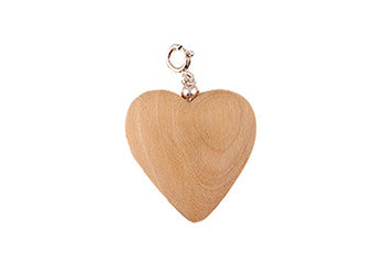 Blonde Wood Heart Charm
