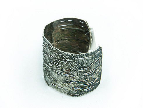 Birch Bark Pure Art Silver Bracelet