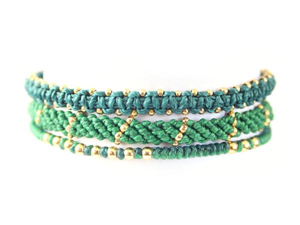 fair trade jewelry bracelets set of 3 green