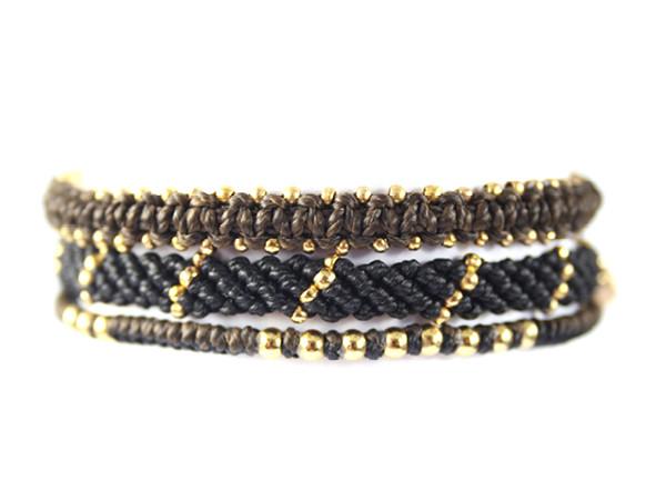 fair trade jewelry bracelets set of 3 black